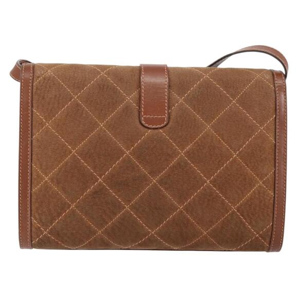 GUCCI Shoulder Bag Suede Leather Brown Gold - Picture 3 of 12